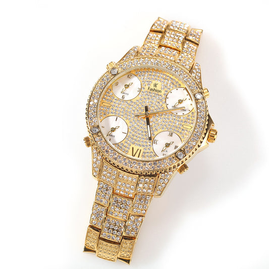 New Full Diamond Large Dial Hip-hop Men's Watches - GM Traders