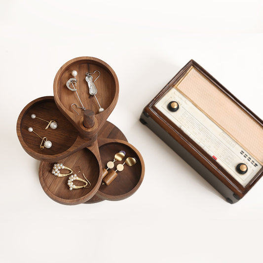 Black Walnut Handicraft Cosmetics Jewelry Storage Rack - GM Traders