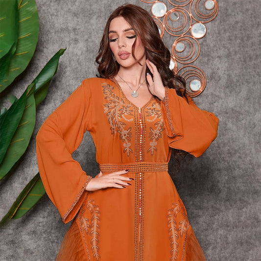 Middle East Diamond Beaded Dress Dress Women - GM Traders