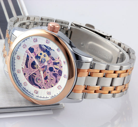 New Foreign Trade Luminous Mechanical Watches, Automatic Hollowing, Men's Fashion Trend, Steel Machinery Watches - GM Traders
