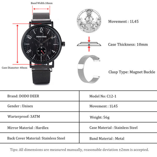 “Unisex Wooden Dial Watch – Fashion Dimple Design for Men & Women” ⌚✨ - GM Traders