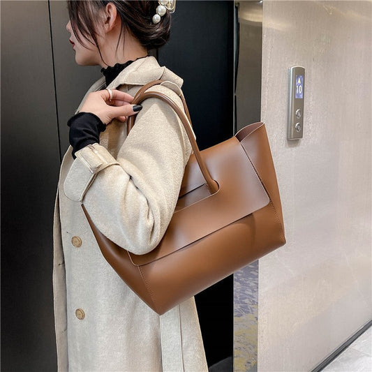 Fashion Women Shoulder Bags Large Capacity Handbags Simple Retro Tote Bags Solid Color Famous Brand High Quality Bags - GM Traders
