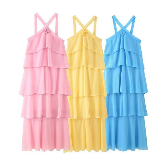 Decorative Chiffon Sling Dress Women - GM Traders
