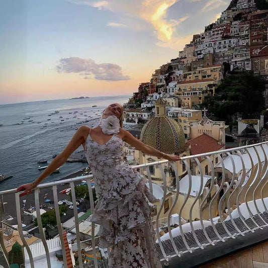 Sweet Printed Ruffled Dress Women - GM Traders