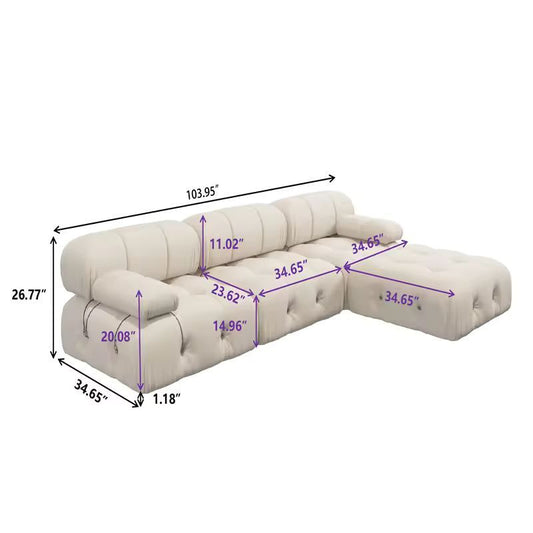 Nordic Modern Fabric Sofa – Light Luxury Living Room Couch with Buckle Design🛋️✨ - GM Traders