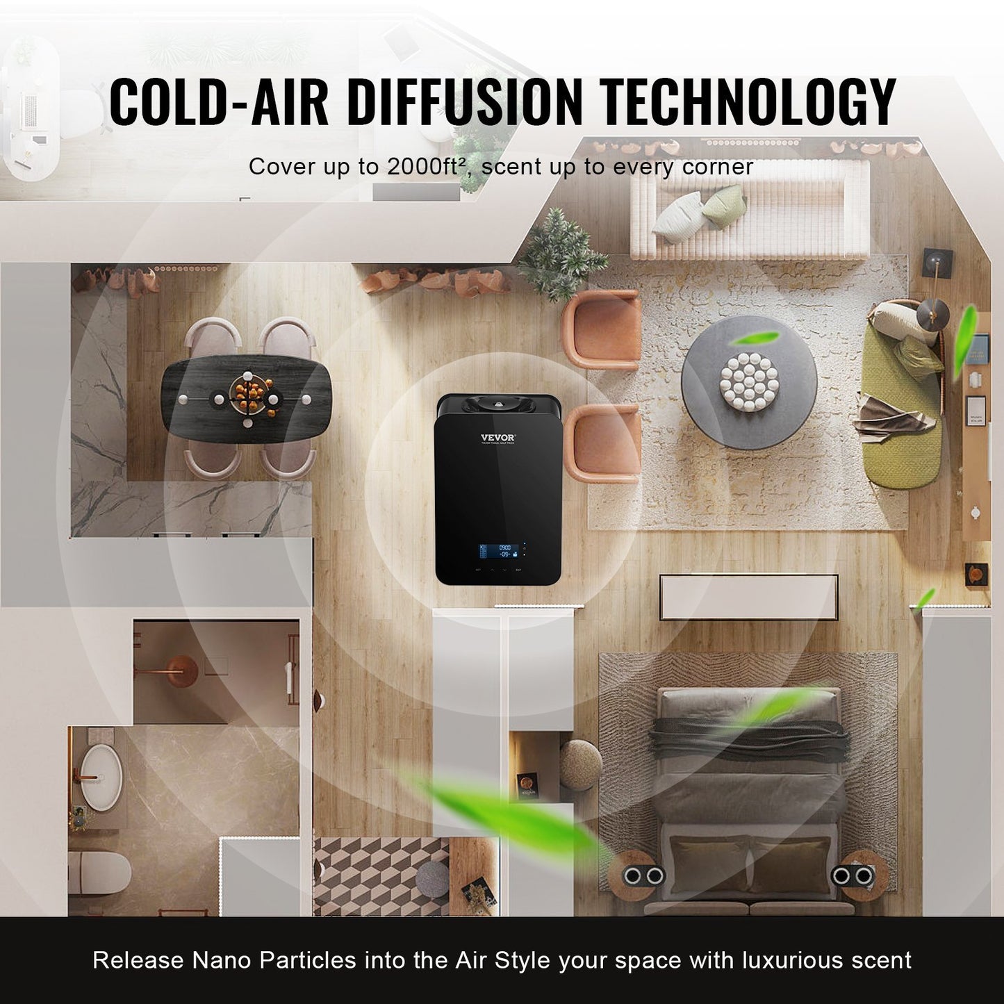 VEVOR Smart HVAC Scent Diffuser – 180ML Cold Air Essential Oil Machine for Home, Office & Spa” 🌿✨ - GM Traders