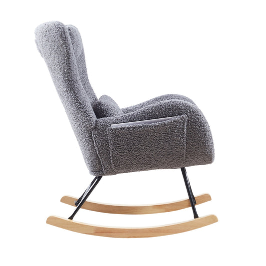 Rocking Chair Nursery, Modern Rocking Chair With High Backrest - GM Traders
