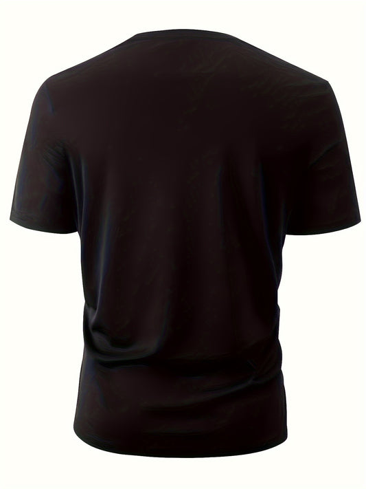 Men's Evil Smiling Face Pattern Round Neck Short Sleeve T-shirt, Summer Street Trend Fashion Top, c - GM Traders