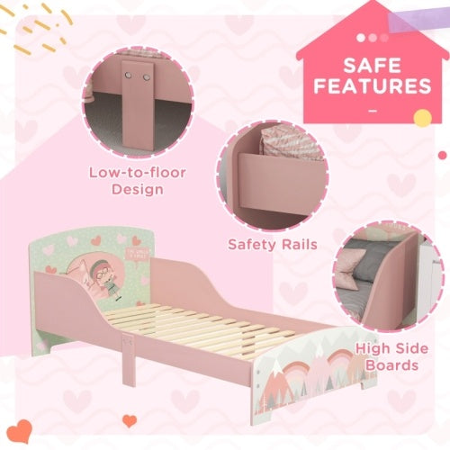 ZONEKIZ Toddler Bed Frame, Kids Bedroom Furniture For Ages 3-6 Years