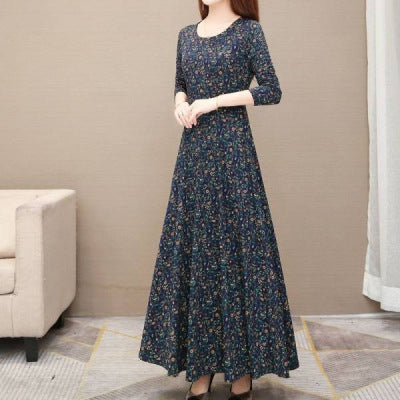 Dress Mother Dress Big Swing Dress Noble Long Skirt Women - GM Traders