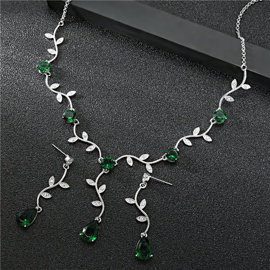High Quality Zircon Necklace Full Diamond Jewelry Set - GM Traders