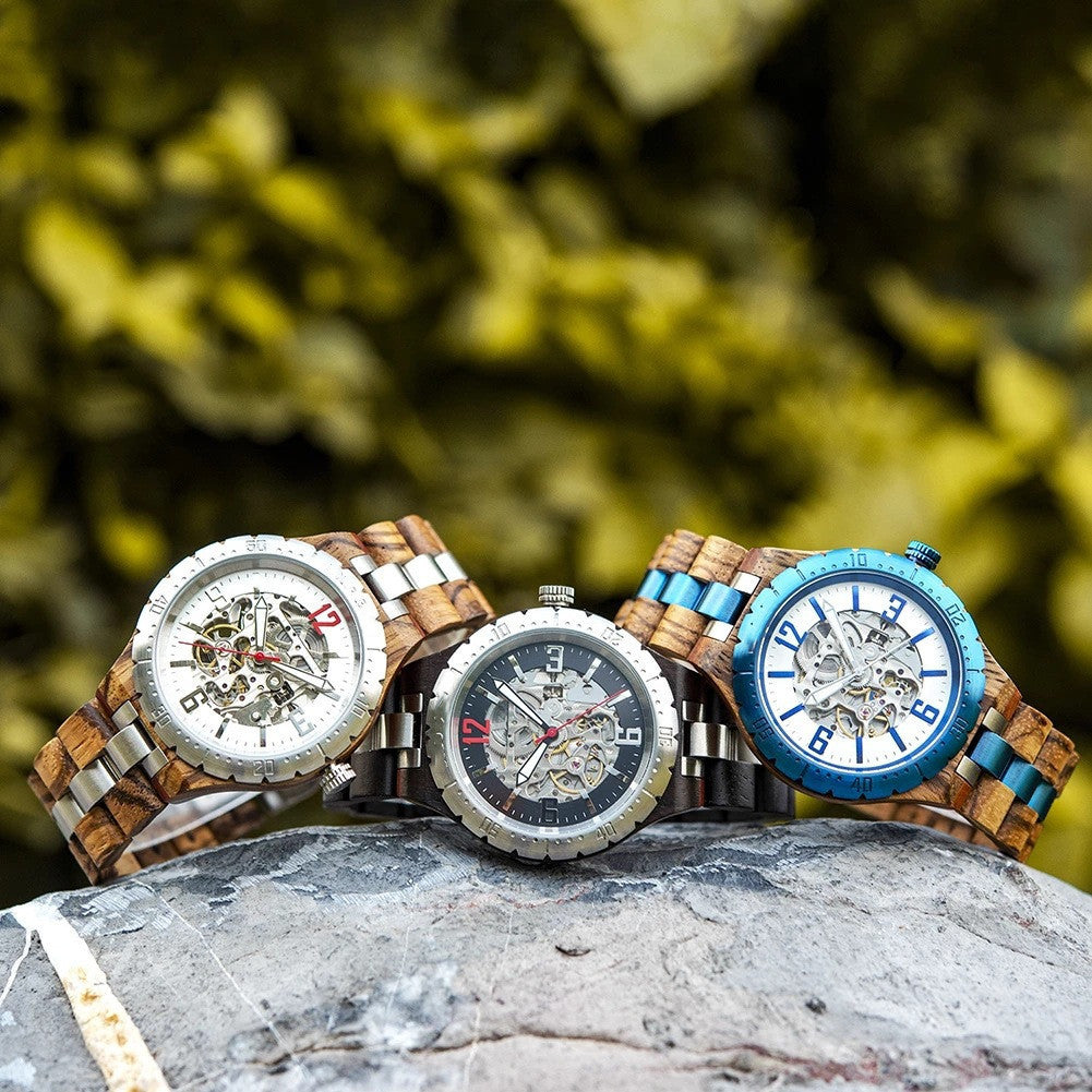 Wooden Automatic Mechanical Watches Men Luxury - GM Traders