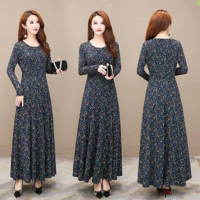 Dress Mother Dress Big Swing Dress Noble Long Skirt Women - GM Traders