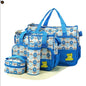 5PCS Baby Nappy Diaper Bags Set Mummy Diaper Shoulder Bags W Nappy Changing Pad Insulated Pockets Travel Tote Bags - GM Traders