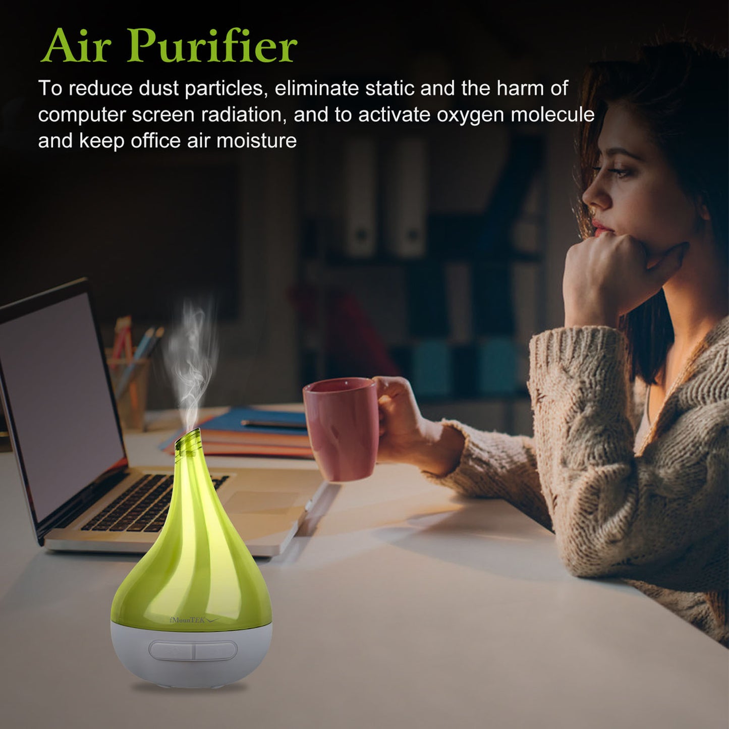 1Pc Drop Shaped Cool Mist Humidifier Ultrasonic Aroma Essential Oil Diffuser With LED Light For Office Home Room Vehicle Study Yoga Spa - GM Traders