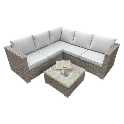 Patio Furniture Set, Waterproof Outdoor Furniture With Coffee Table,3 Seater For Porch Balcony, Brown - GM Traders