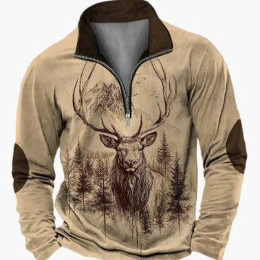 Men's Casual Stand-Up Collar Half Zip Pullover Sweater | Slim Fit Spring & Autumn Top Winter