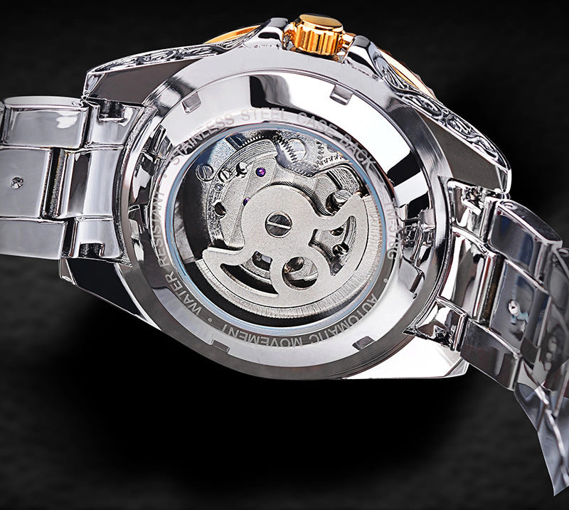 Forsining Skeleton Carved Tourbillon Mechanical Watches Luxury Men's Wristwatch - GM Traders