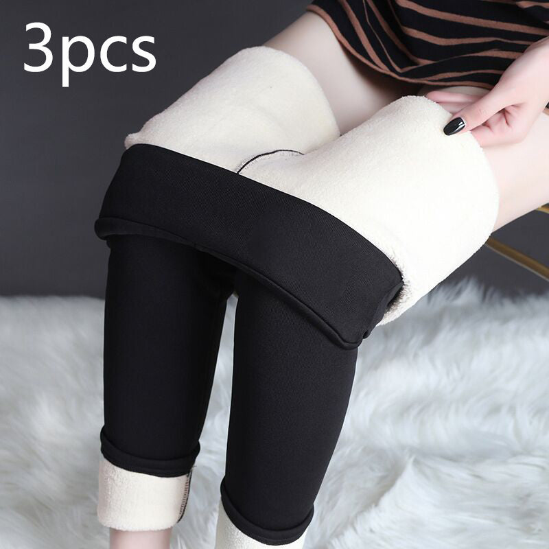Winter Warm Lamb Cashmere Leggings – High Stretch Skinny Pants for Women