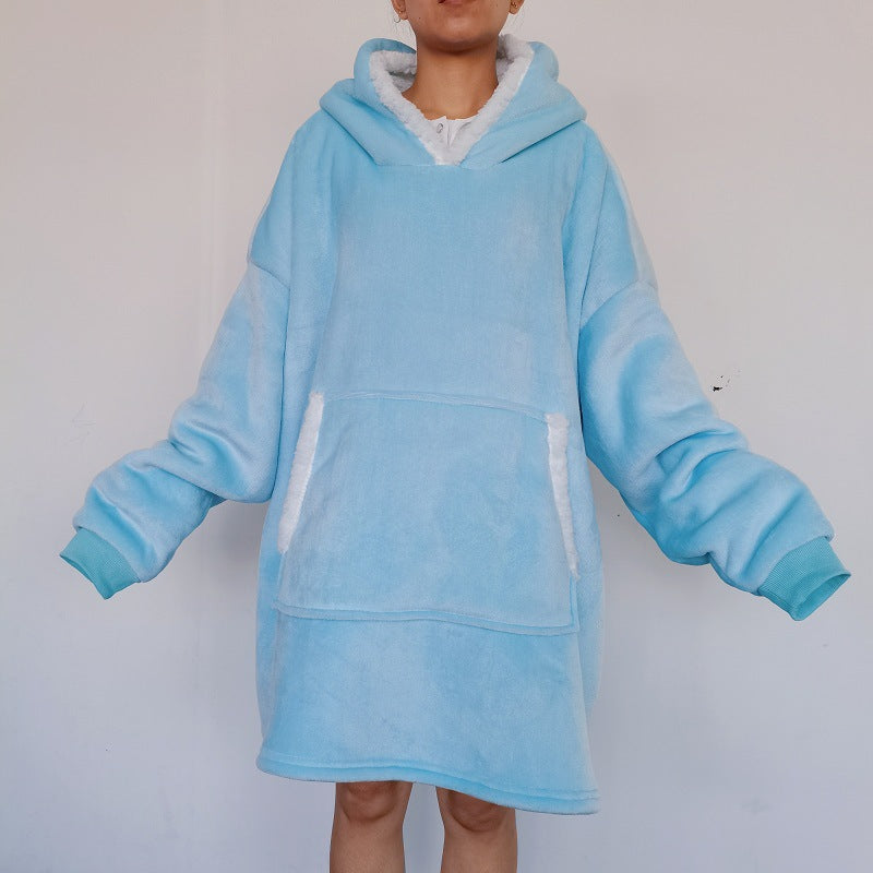 Flannel Lazy Fleece-Lined Thickened Double Layer Pullover Blanket – Home Wear (80×113CM) | Winter