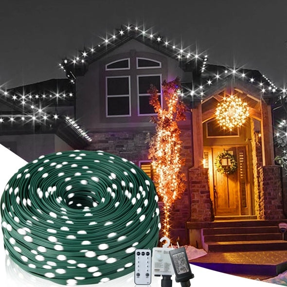 1000 LED 328Ft Christmas Rope Lights – Outdoor Waterproof String Lights with 8 Modes, Timer & Dimmable Function