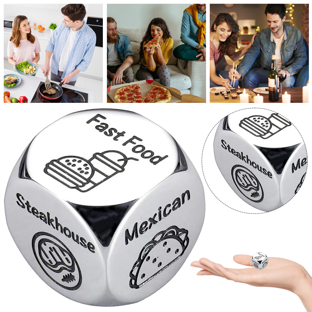 Funny Decision Dice for Couples - Date Night Games Toy - Stainless Steel Food & Movie Chooser Gift, Valentine Gift , Anniversary Gift