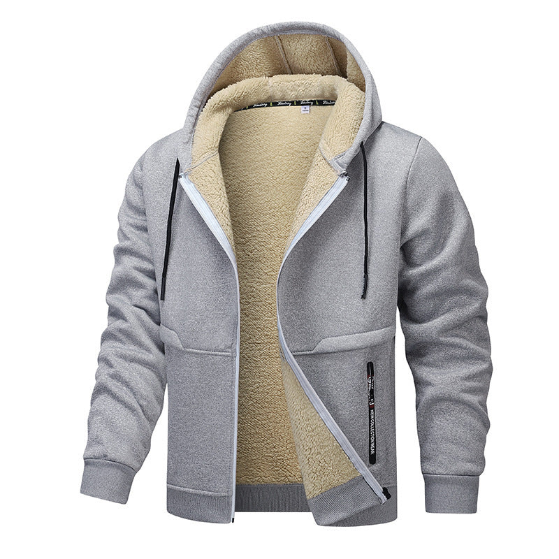 Men’s Thickened Lambswool Coat Sweatshirt – Fashion Warm Winter Pullover