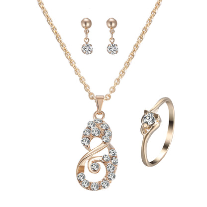Heart Pendant Jewelry Set Rhinestone Jewellery - GM Traders