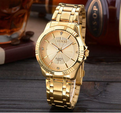 “Men’s & Women's Luxury Gold Watch – Stainless Steel Dress Timepiece” ⌚✨ - GM Traders