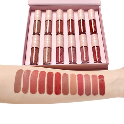 12 Color Lip Gloss Set Waterproof Long Lasting
