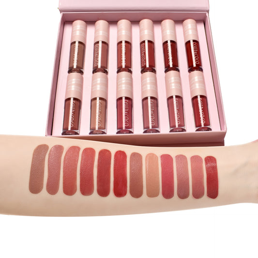 12 Color Lip Gloss Set Waterproof Long Lasting