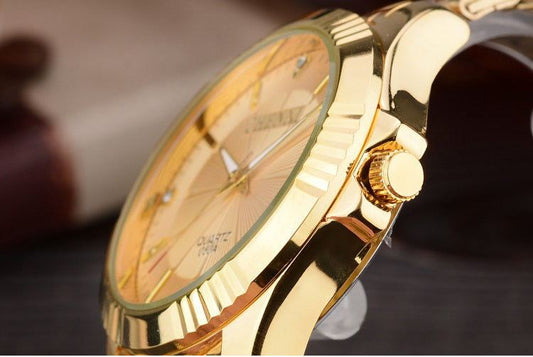 “Men’s & Women's Luxury Gold Watch – Stainless Steel Dress Timepiece” ⌚✨ - GM Traders