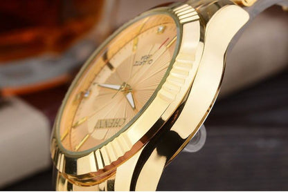 “Men’s & Women's Luxury Gold Watch – Stainless Steel Dress Timepiece” ⌚✨ - GM Traders