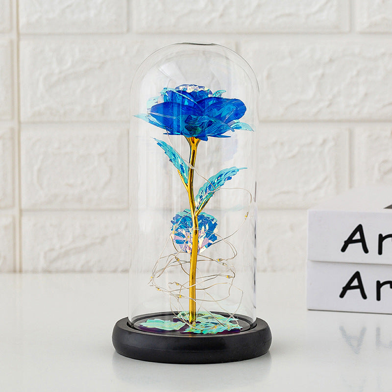 Eternal Preserved Rose Flower in Glass Dome Cover - Handmade Gift Box Decor,Valentine Gift