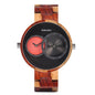 BOBO BIRD Thin Men Watch Original Wood Watches 2 Time Zone Display Quartz Wristwatch horloges mannen - GM Traders
