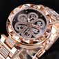 Forsining Mechanical Automatic Ladies Watches Top Brand Luxury Rhinestone Female Wrist Watches Rose Gold Stainless Steel Clock - GM Traders