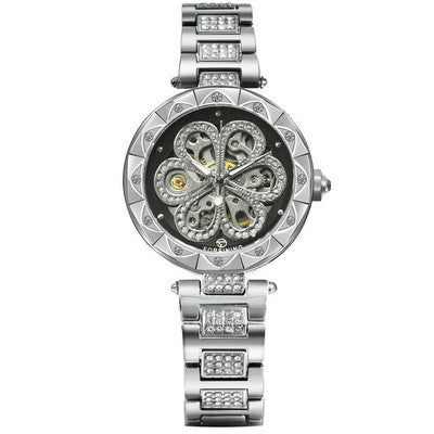 Forsining Mechanical Automatic Ladies Watches Top Brand Luxury Rhinestone Female Wrist Watches Rose Gold Stainless Steel Clock - GM Traders