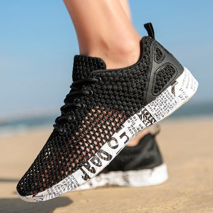Casual Men's Shoes Breathable Sneakers Match Hollow Lace Board Shoes - GM Traders