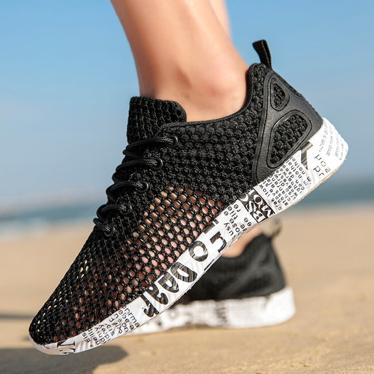Casual Men's Shoes Breathable Sneakers Match Hollow Lace Board Shoes - GM Traders