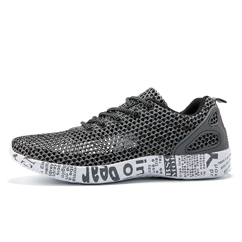 Casual Men's Shoes Breathable Sneakers Match Hollow Lace Board Shoes - GM Traders