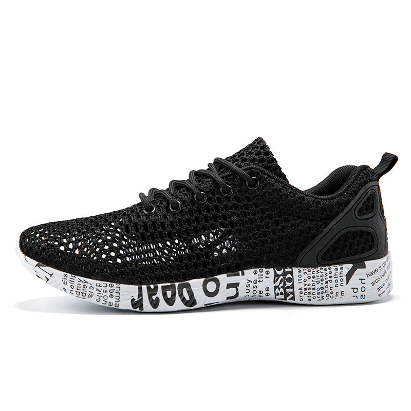 Casual Men's Shoes Breathable Sneakers Match Hollow Lace Board Shoes - GM Traders