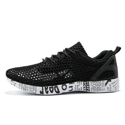 Casual Men's Shoes Breathable Sneakers Match Hollow Lace Board Shoes - GM Traders
