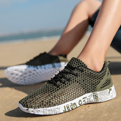 Casual Men's Shoes Breathable Sneakers Match Hollow Lace Board Shoes - GM Traders