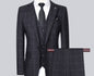 Men’s 3-Piece Plaid Suit – Slim Fit Korean Style for Business & Weddings - GM Traders