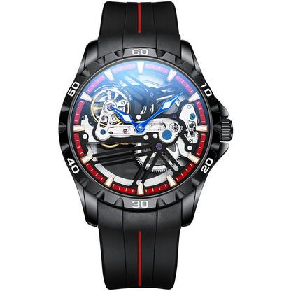 Ailang Watch Manufacturers Directly Supply Fully Automatic Mechanical Watches Vibrato Creative Hollow Men's Watch Generation Silicone Band Watch - GM Traders