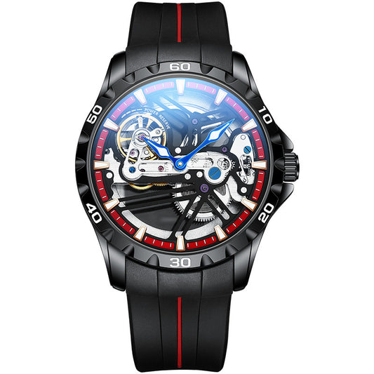 Ailang Watch Manufacturers Directly Supply Fully Automatic Mechanical Watches Vibrato Creative Hollow Men's Watch Generation Silicone Band Watch - GM Traders