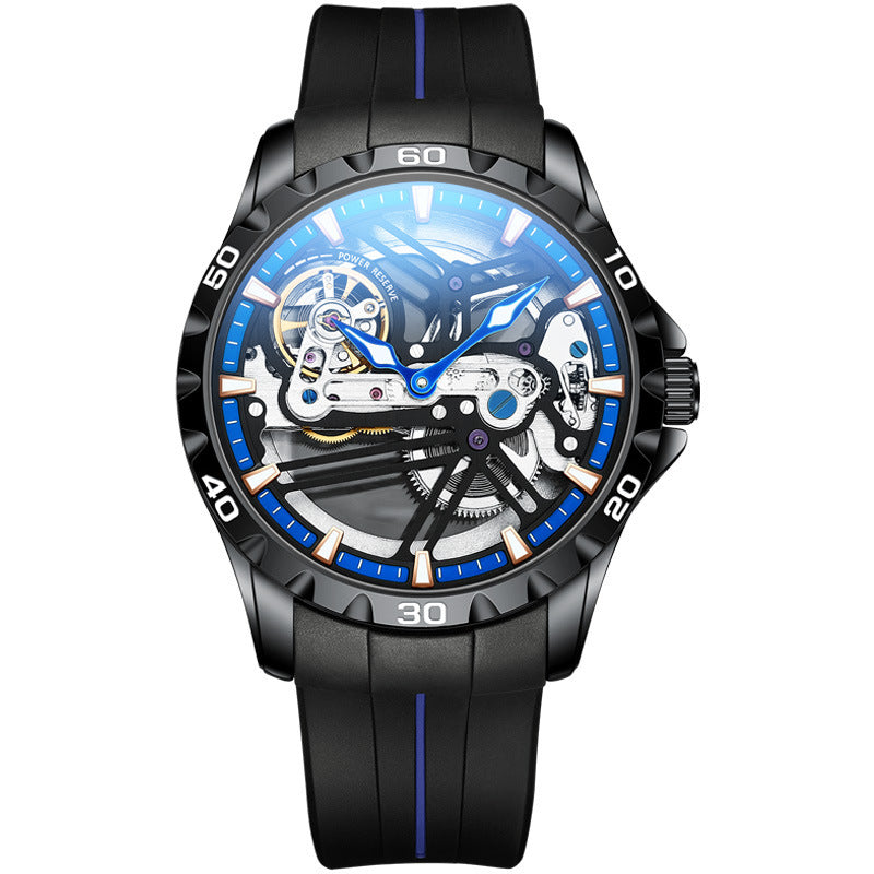 Ailang Watch Manufacturers Directly Supply Fully Automatic Mechanical Watches Vibrato Creative Hollow Men's Watch Generation Silicone Band Watch - GM Traders