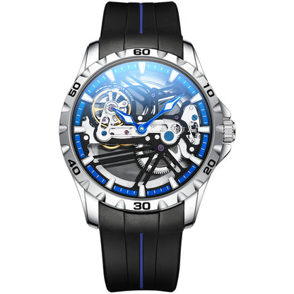 Ailang Watch Manufacturers Directly Supply Fully Automatic Mechanical Watches Vibrato Creative Hollow Men's Watch Generation Silicone Band Watch - GM Traders