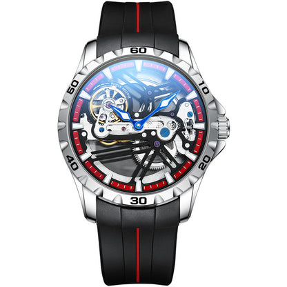 Ailang Watch Manufacturers Directly Supply Fully Automatic Mechanical Watches Vibrato Creative Hollow Men's Watch Generation Silicone Band Watch - GM Traders