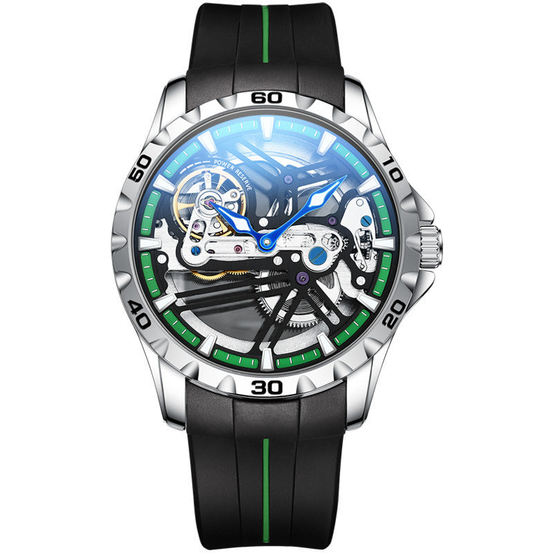 Ailang Watch Manufacturers Directly Supply Fully Automatic Mechanical Watches Vibrato Creative Hollow Men's Watch Generation Silicone Band Watch - GM Traders